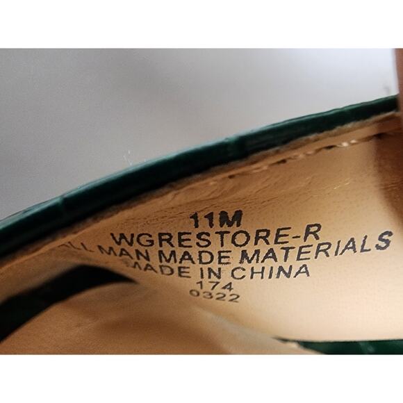 Guess Wgrestore-R Green Faux Leather Ankle Strap Platform Block Heel Sandals 11M - Picture 9 of 12